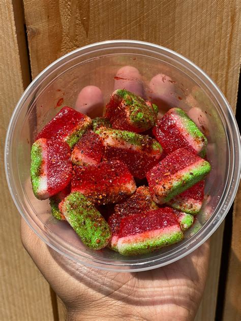 Spicy Big Watermelon Slices Gummies Chamoy Tajin Covered Etsy