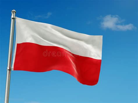 Polish Flag Waving Against The Sky Stock Photo Image Of Country