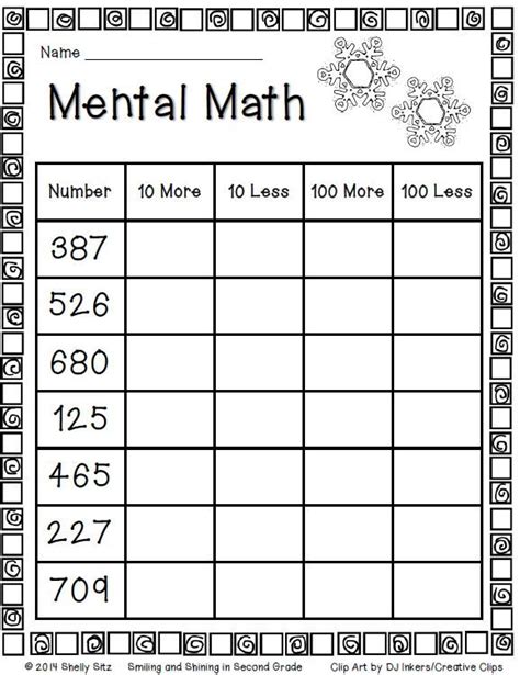 2nd Grade Mental Math Worksheets Maths For Kids