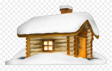 Download Ftestickers Clipart House Cabin Winter Snow Домик В Снегу