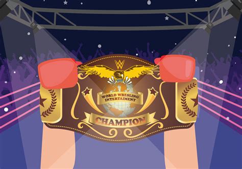 Boxer Winner Holding World Championship Belt Vector 140387 Vector Art