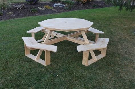 Pine Wood 54 Octagon Picnic Table From Dutchcrafters Amish Furniture