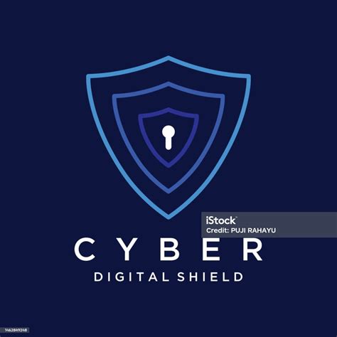 Desain Template Simbol Keamanan Siber Digital Teknologi Kreatif Dengan