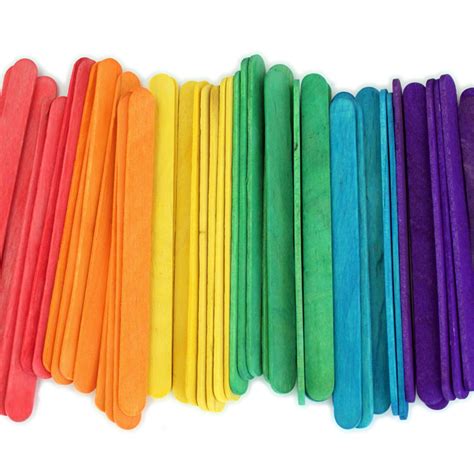 200 Pack Multi Color Wood Craft Popsicle Sticks By Craftyst