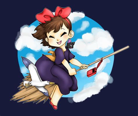 Kiki's delivery service is a 1989 japanese animated film written, produced, and directed by hayao miyazaki, adapted from the 1985 novel by eiko kadono. Kiki and Jiji - Kiki's Delivery Service Fan Art (38964131 ...