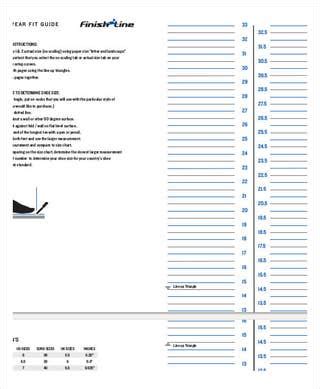 printable shoe size chart    documents