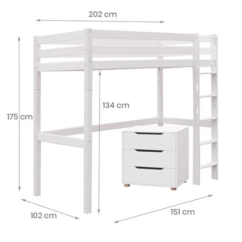 Classic Beech High Sleeper With Chest Of Drawers And Futon Pure White Lime Bunk Bed With