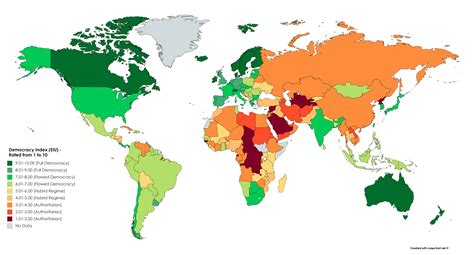 Democracy Map Of The World Map