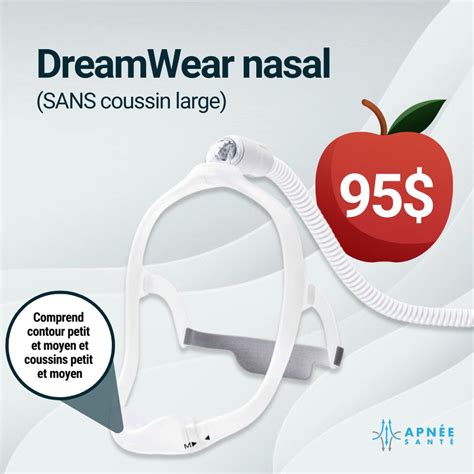 Dreamwear Nasal Mask Without Large Cushion Apnée Santé