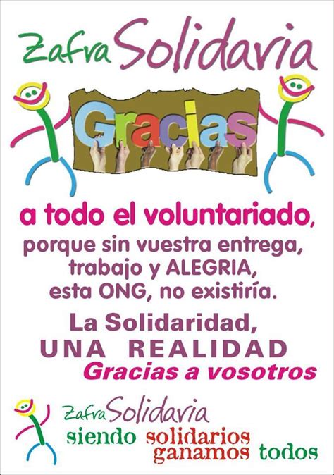 Nuestro Agradecimiento A Todos Los Voluntarios Zafra Solidaria