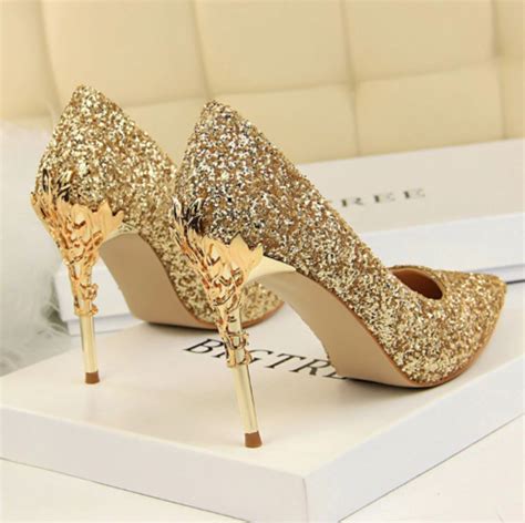 Bs24 Glitter Bridal High Heels 7 Colors Gold High Heels Fashion