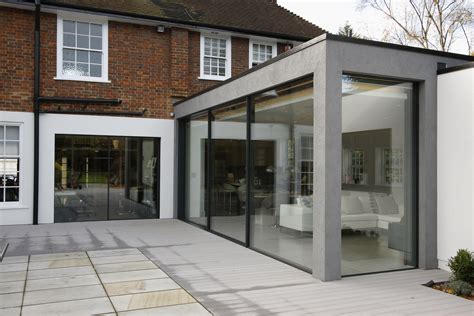 Rear Extension With Minimal Windows Sliding Doors And Fixed Frameless