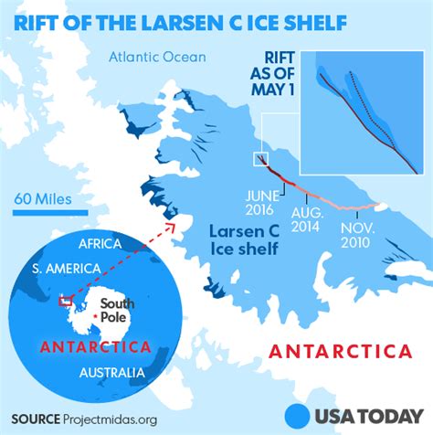 Huge Antarctic Ice Shelf Crack Now Has Second Branch