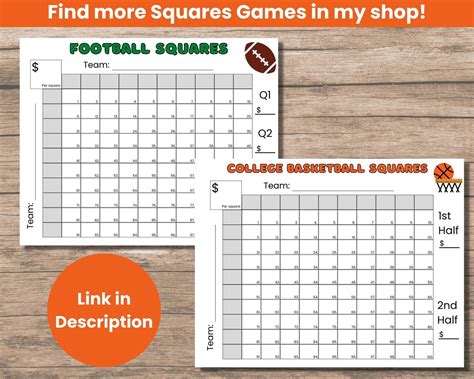 Editable Basketball Squares Game Printable Basketball Etsy