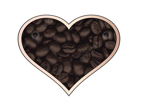 Love Coffee Heart Beans Brown Vector Heart Beans Brown Png And