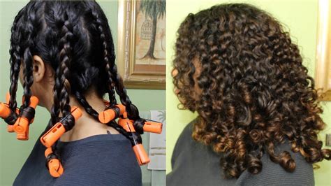 Bouncy Curls With Braids And Perm Rods Natural Curly Hair Youtube