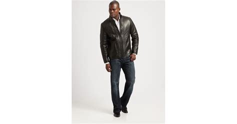 Andrew Marc French Rugged Leather Jacket In Black For Men Lyst