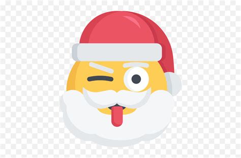 Christmas Emoji Santa Tongue Wink Icon Father Christmas Emoji Png