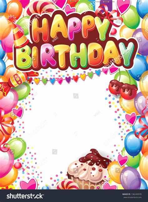 Happy Birthday Free Printable Card Templates Birthday Card Template