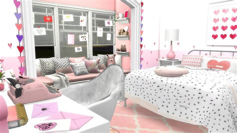 The Sims 4 Speed Build Valentines Bedroom Cc Links Sims 4