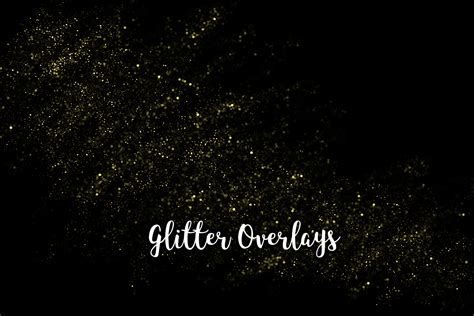 Yellow Glitter Overlays Gold Glitter Bokeh Overlays