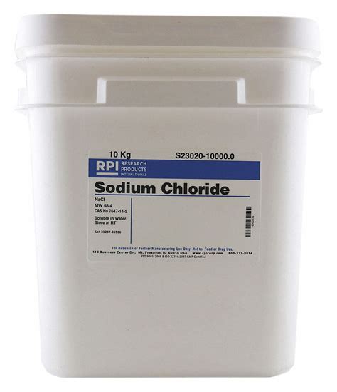 Rpi Sodium Chloride Powder 10 Kg 1 Ea 31gd59s23020 100000 Grainger