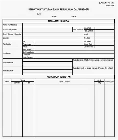 Judicial appointments commission (application form). BORANG TUNTUTAN PERJALANAN ~ PLUG TMK SABAH