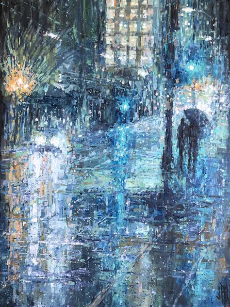 Painting I Did Of A Night Rain In Seattle Rpics