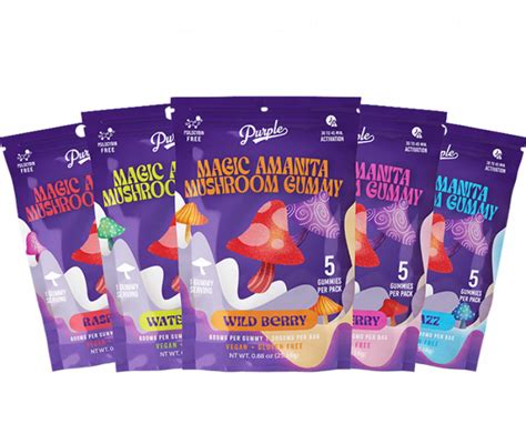 Purple Magic Amanita Mushroom Gummies 5 Pack Limitless Shrums