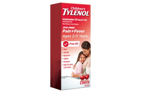 Childrens Tylenol® Dye Free Liquid Medicine Reduces Fever And Relieves