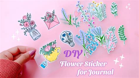 Diy Flower Sticker For Your Journal Easy Way To Make Journal Sticker