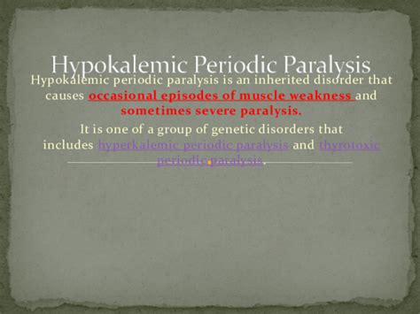 Ppt Hypokalemic Periodic Paralysis Ferdz Remolacio