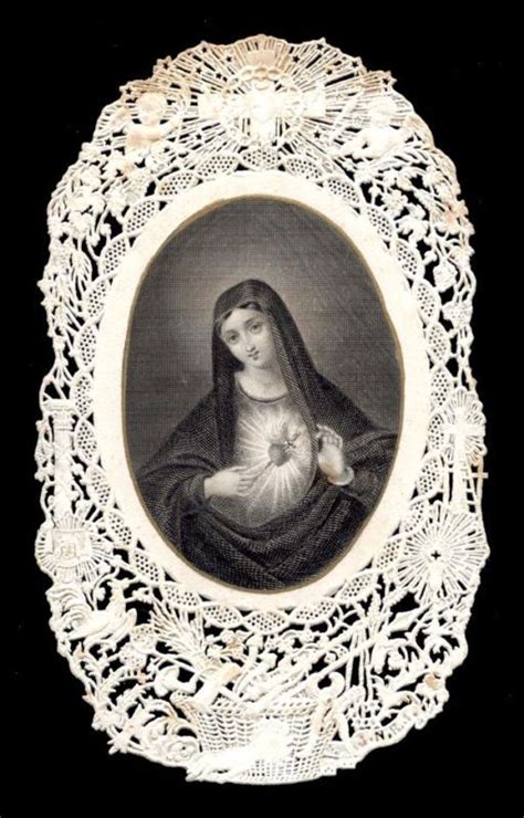 Details About Old Holy Card Lace Canivet Merlettato Sacred Heart Of