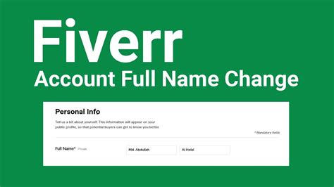 How To Change Fiverr Account Full Name And Personal Information Youtube