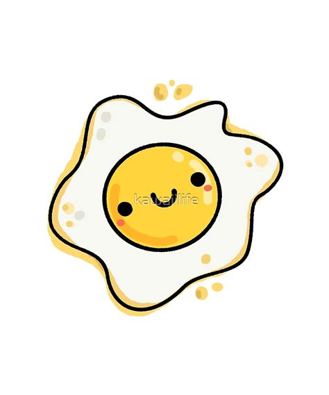 Kawaii Fried Egg By Kawaiilife Redbubble Cute Easy Drawings Cute