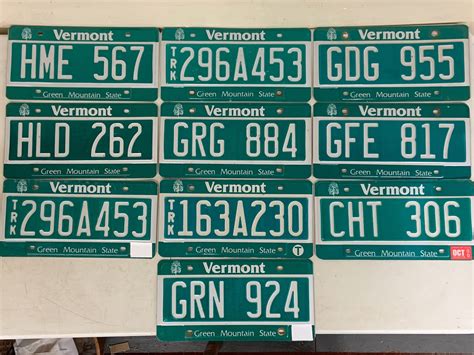 Lot Of 10 Vermont License Plates Vintage Expired Craft Base Etsy