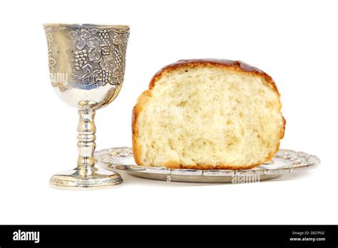 Holy Communion Bread And Cup With Wine Stock Photo Alamy