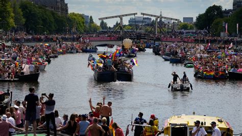 pride huge crowds at amsterdam water parade ctv news