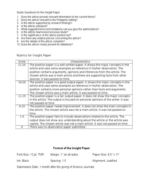Insight Paper Format Concept Cognitive Science
