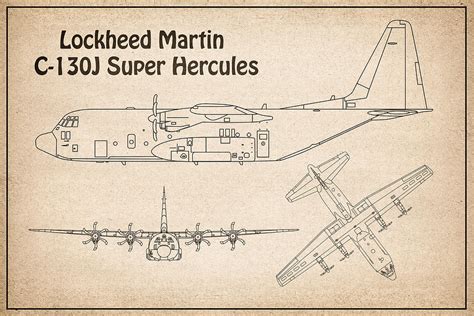 C 130 Hercules Airplane Blueprint Drawing Plans Schematics S Digital
