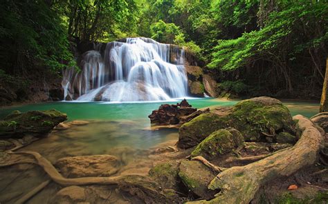 Wonderful Waterfall In The Tropical Forests Of Thailand Hd Wallpapers