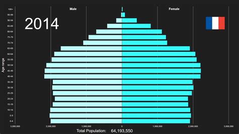 France Population Pyramid 1950 2100 Youtube