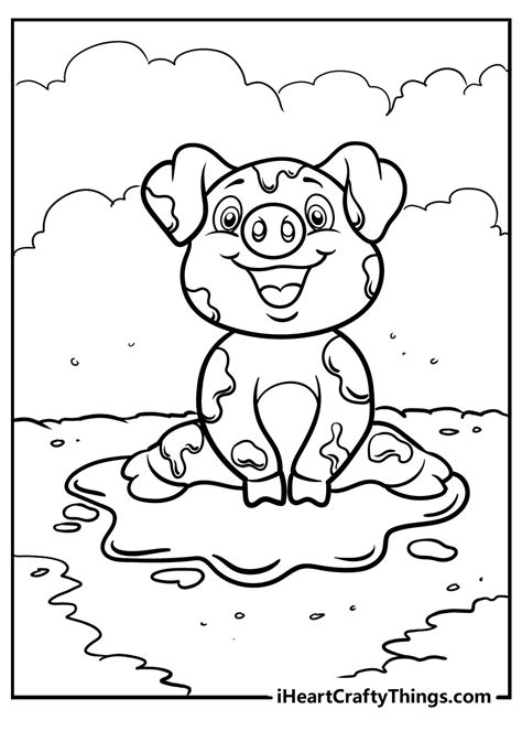 Pig Coloring Pages Drawing Pigs Cute Drawings Baby Cartoon Printable