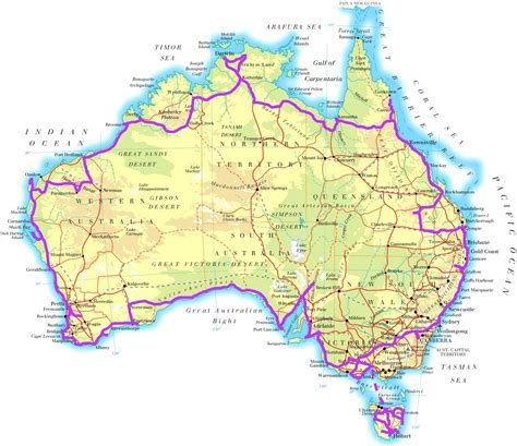 Road Trip Around Australia Map