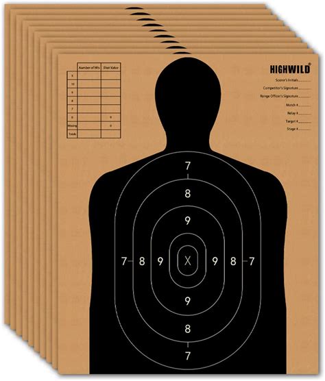 Buy Highwild Paper Shooting Targets Silhouette Cardboard Targets For