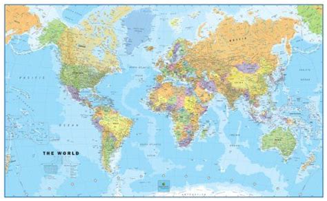 Giant World Megamap Large Wall Map Non Laminated 48x77 Maps