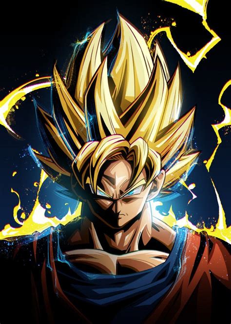 Super Saiyan Goku Poster By Nikita Abakumov Displate Dragon Ball Artwork Dragon Ball