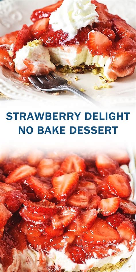 Strawberry Delight No Bake Dessert 3 Seconds
