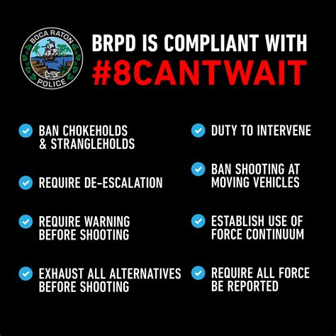 Boca Raton Police on Twitter: "Yes, we're compliant with the 8 policies