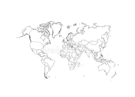 Mapa Político Del Mundo Gris Países Ilustración Del Vector